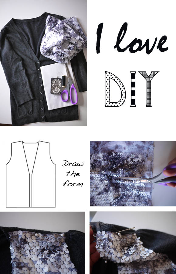 gilet paillettes ilovediy