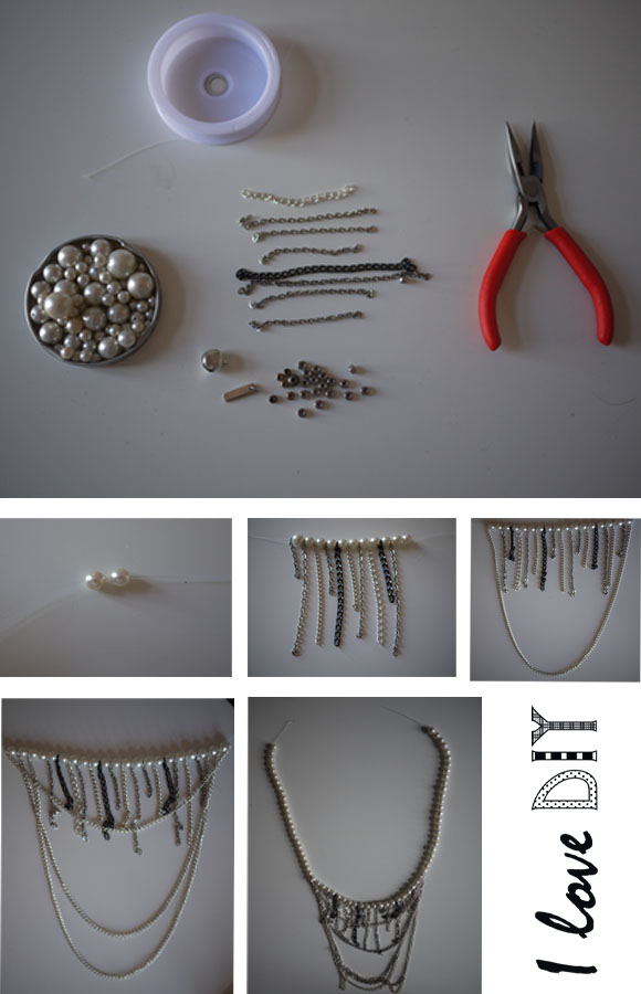 collier perles et chaines