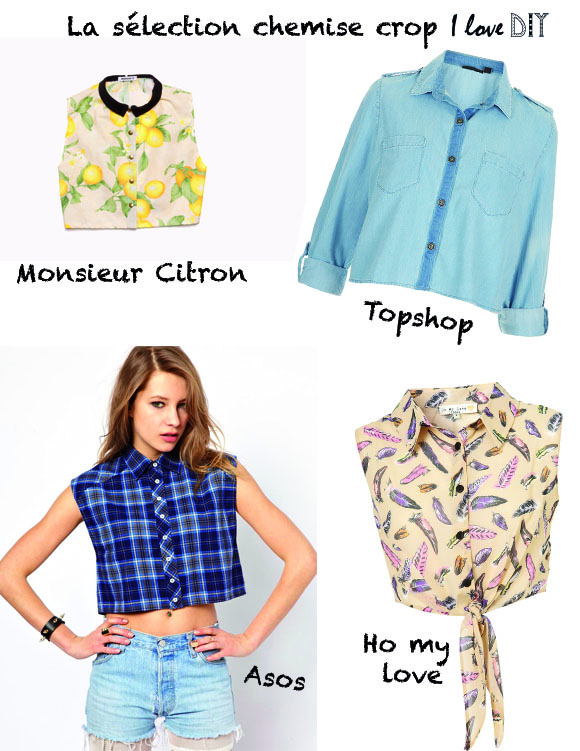 Selection chemise crop ilovediy