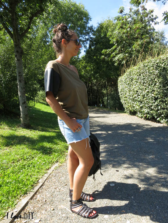 un look casual pour mon nouveau tee shirt diy kaki