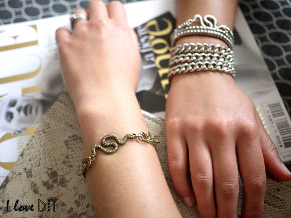 la version bronze et argente du bracelet serpent I LOVE DIY