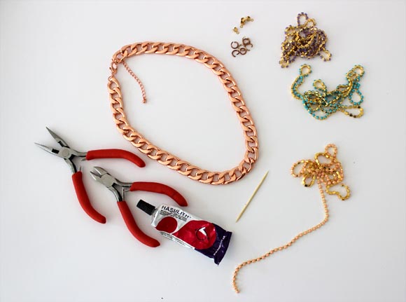 DIY un collier chaine pastel ilovedoityourself