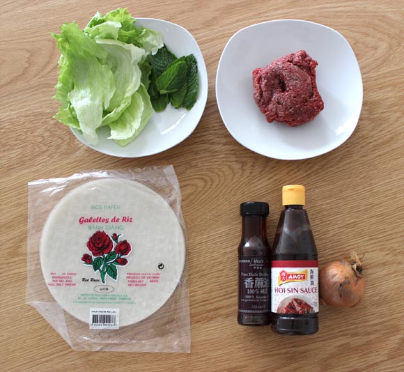 ingredients pour realiser des rouleaux de printemps