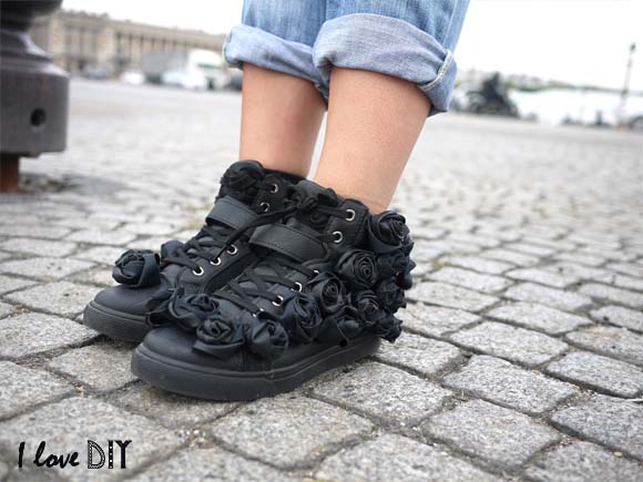 customise tes sneakers avec des fleurs avec i love doityourself