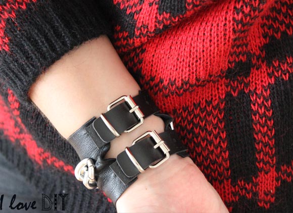 fermoir bracelet chaine et cuir ilovediy