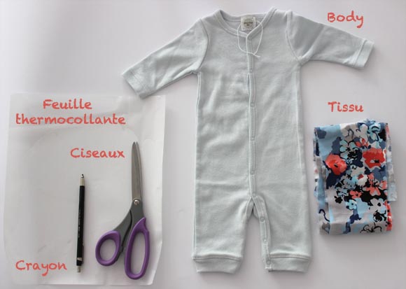 materiel pour customiser un body d'enfant